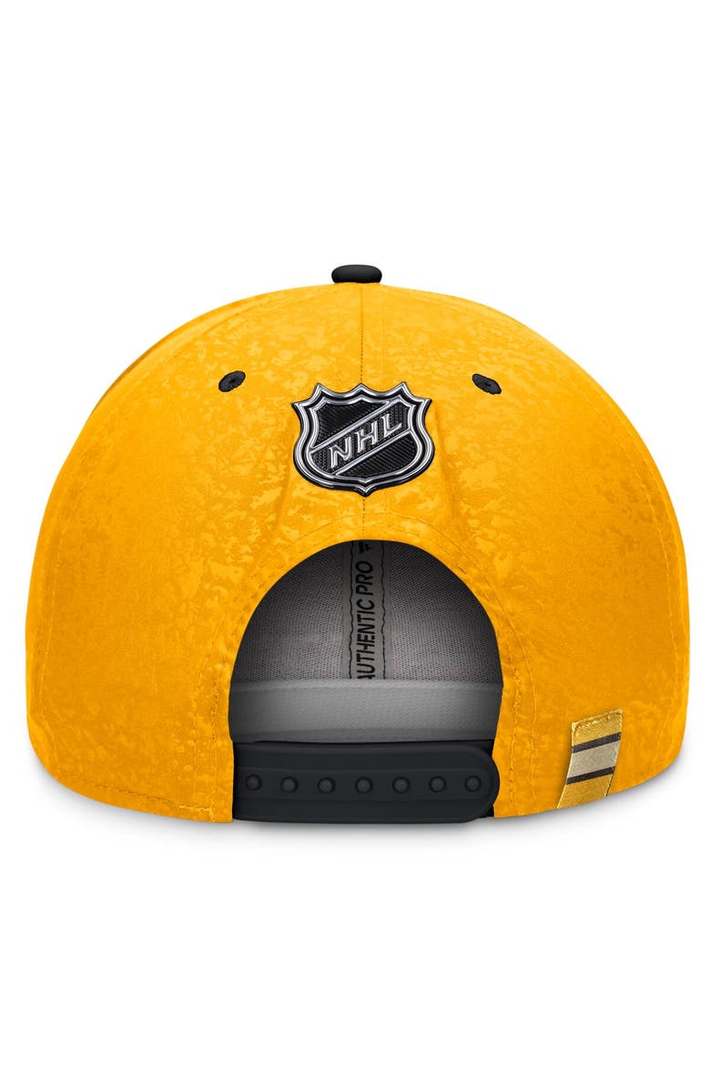FANATICS Men's Fanatics Branded Gold/Black Boston Bruins Authentic Pro Snapback Hat, Alternate, color,