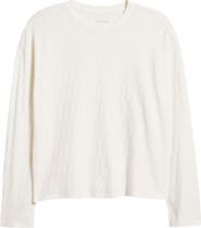 Treasure & Bond Pointelle Cotton Crewneck Knit Top