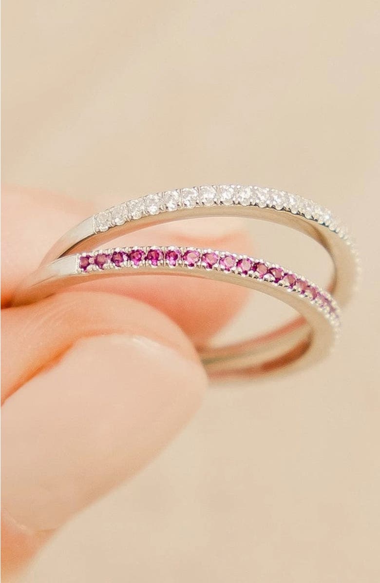 MADE BY MARY Birthstone Stacking Ring, Alternate, color, Silver