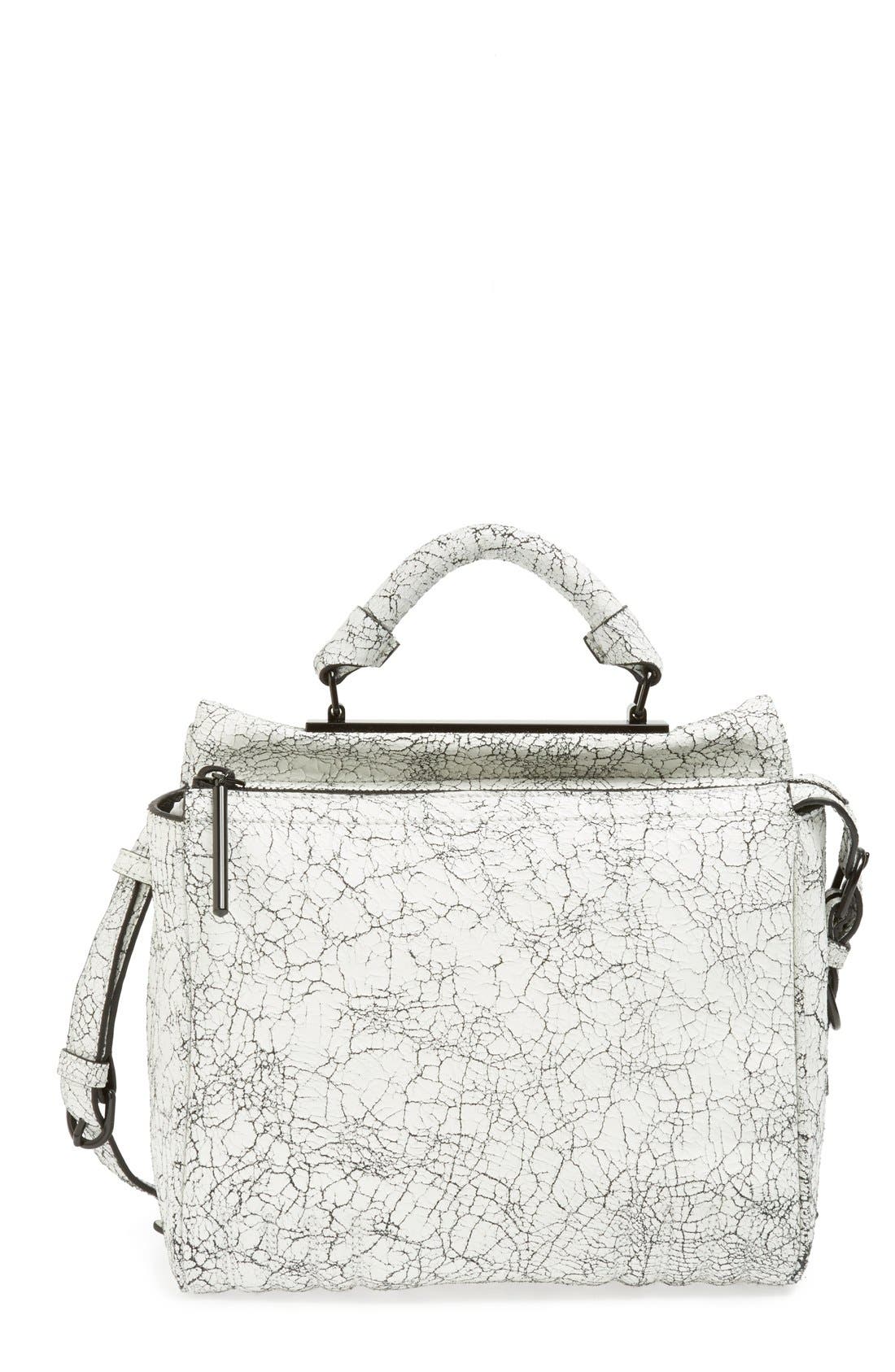 'Small Ryder' Satchel, Main, color, BLACK/ WHITE
