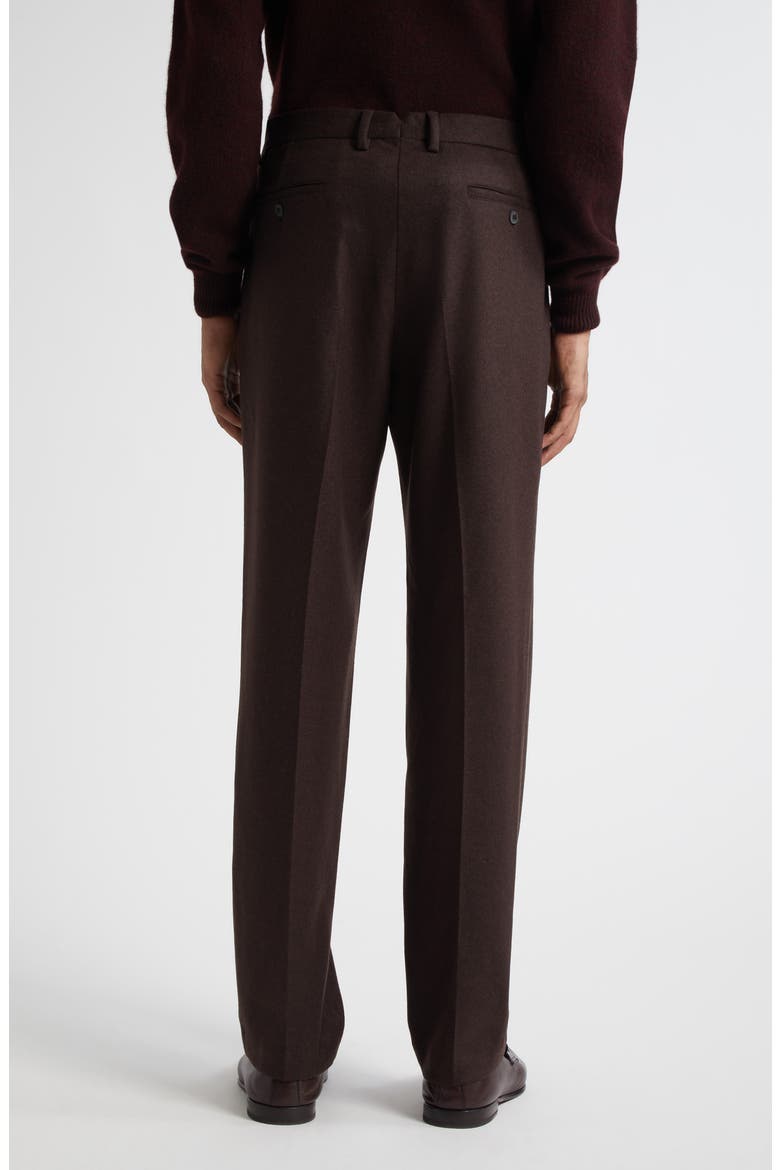 Pleated Boiled Wool Trousers, Alternate, color, TRUFFLE