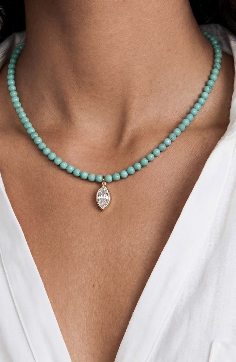 Ettika Marquise Beaded Necklace, Alternate, color, Turquoise