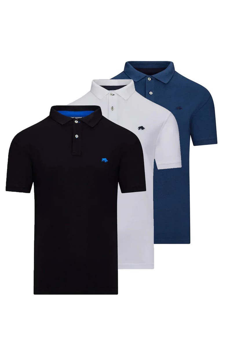 Raging Bull Multipack Polo Shirt, Alternate, color, Black / White / Denim