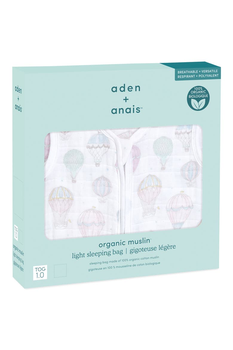 Organic Cotton Muslin Wearable Blanket, Alternate, color, ABOVE THE CLOUDS PINK