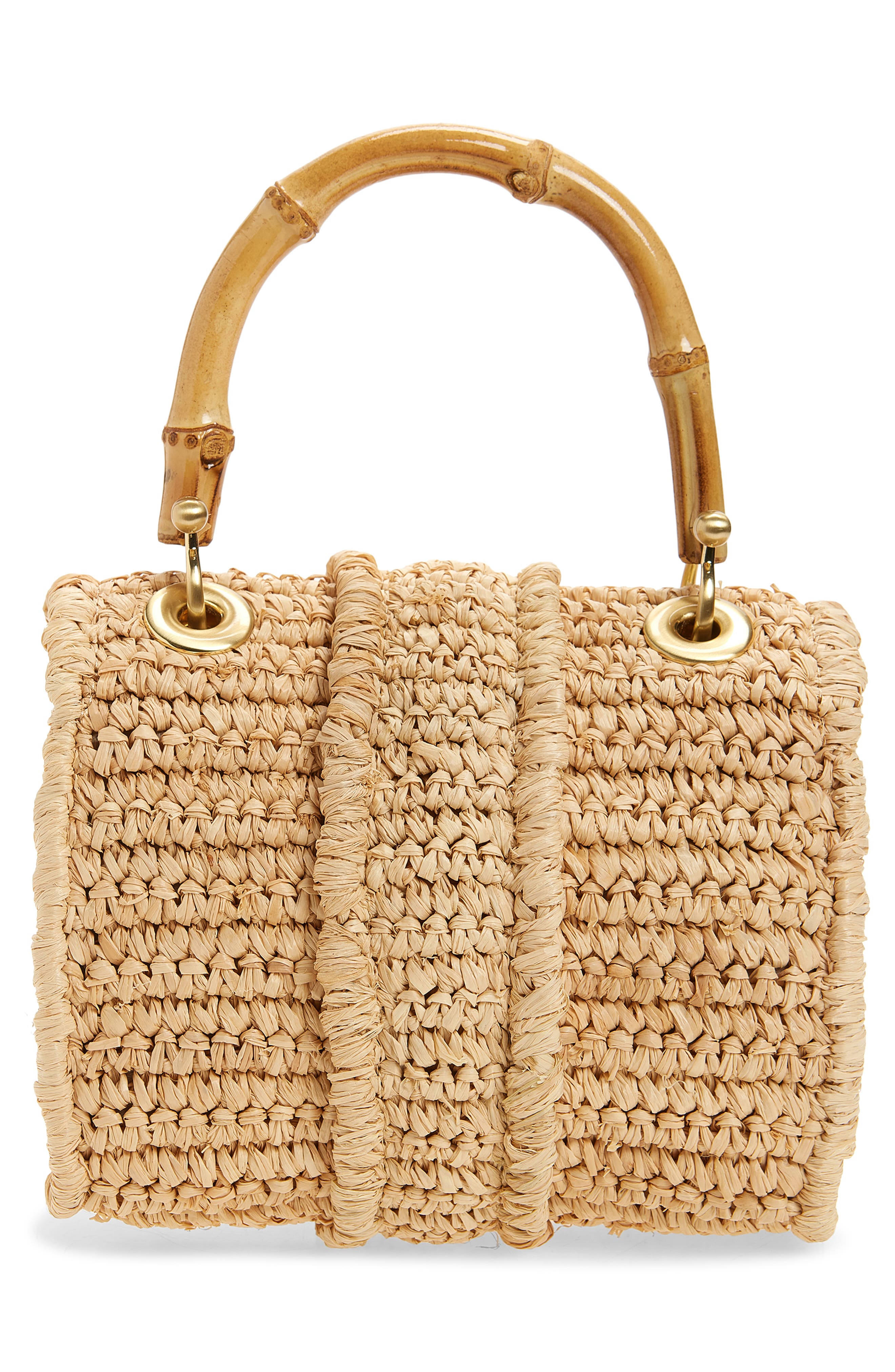 Pamela Munson The Avis Mini Raffia Shoulder Bag, Alternate, color, Natural