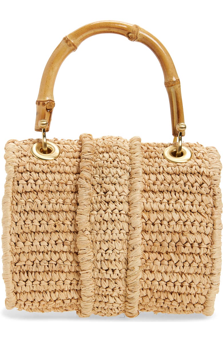 Pamela Munson The Avis Mini Raffia Shoulder Bag, Alternate, color, Natural