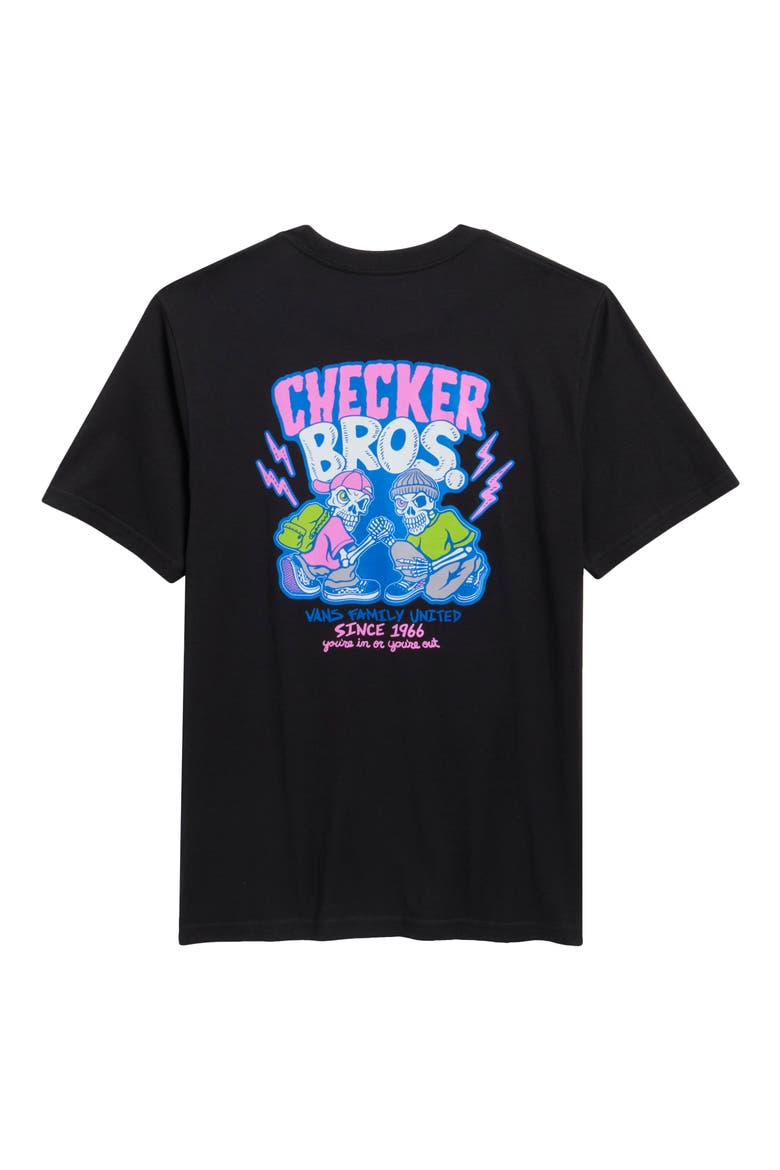 Kids' Checker Bros Graphic T-Shirt, Alternate, color, BLACK