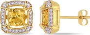 Julianna B. Gemstone & Diamond Halo Stud Earrings 10k