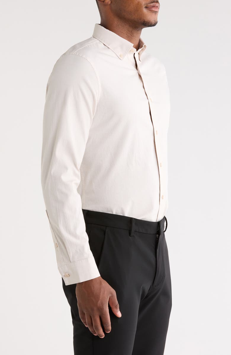 Nordstrom Stretch Cotton Button-Down Oxford Shirt, Alternate, color, Beige White Eoe