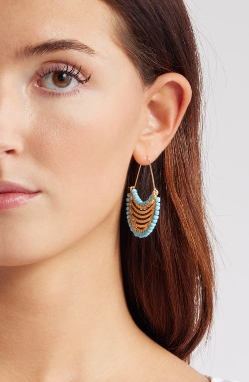 Nordstrom Beaded Crescent Half Hoop Earrings In Multi