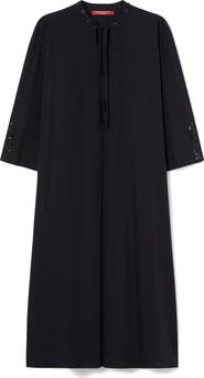 Marina Rinaldi Sulmona Bead Detail Tie Neck Cotton Poplin Dress