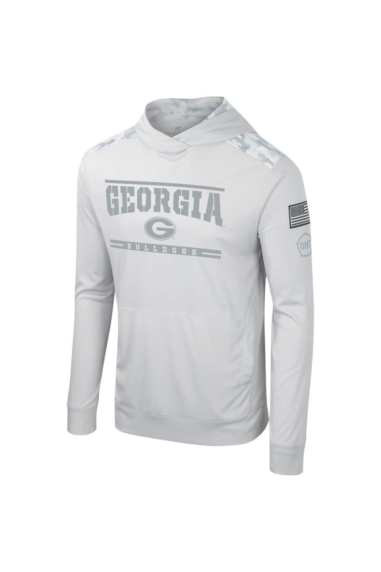 Men's Colosseum Gray Georgia Bulldogs OHT Military Appreciation Long Sleeve Hoodie T-Shirt, Alternate, color, Gray