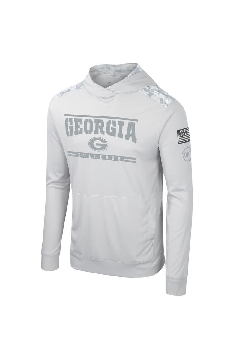 COLOSSEUM Men's Colosseum Gray Georgia Bulldogs OHT Military Appreciation Long Sleeve Hoodie T-Shirt, Alternate, color, 