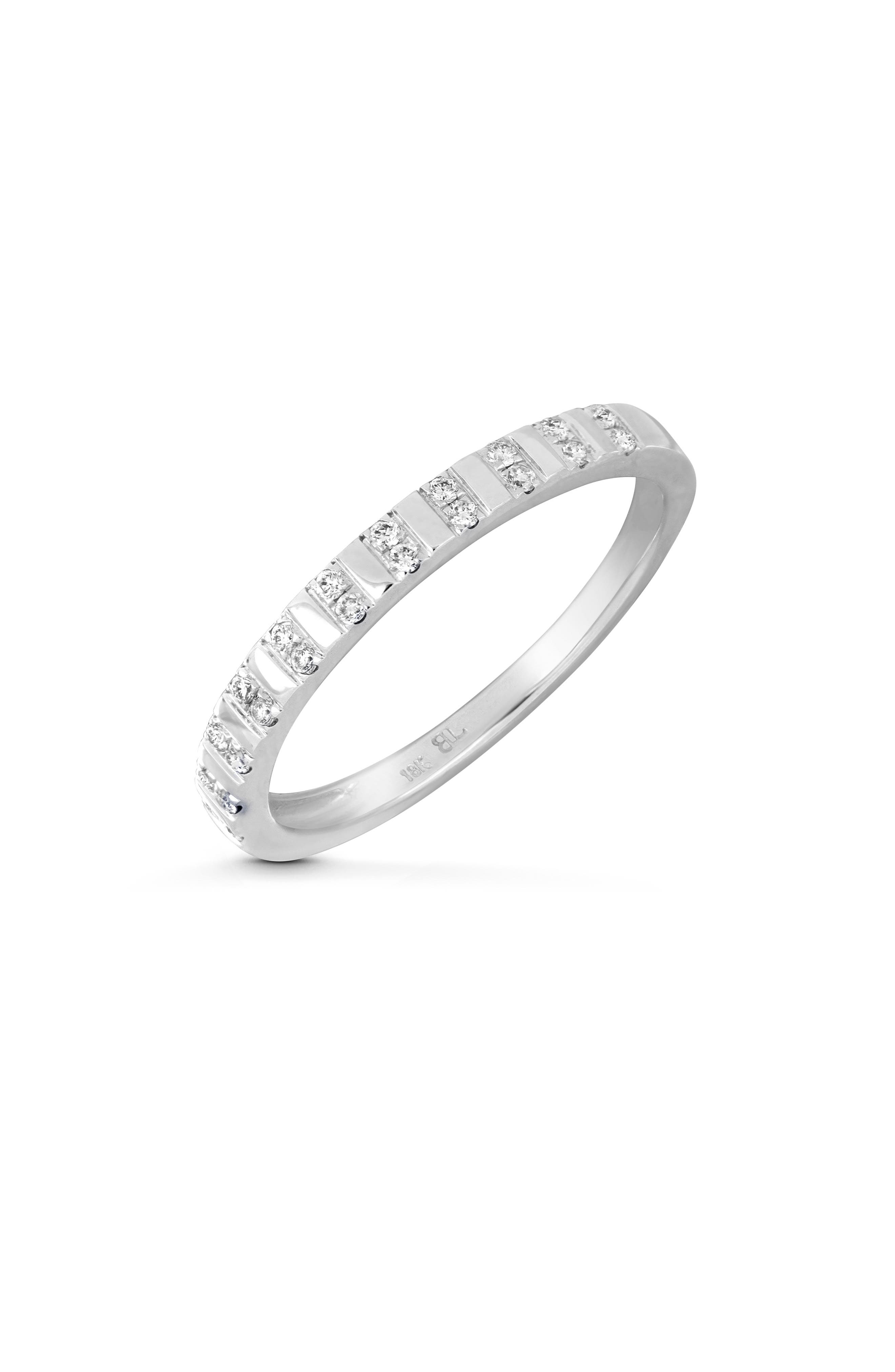 Kiera 18K White Gold Diamond Stackable Band Ring
