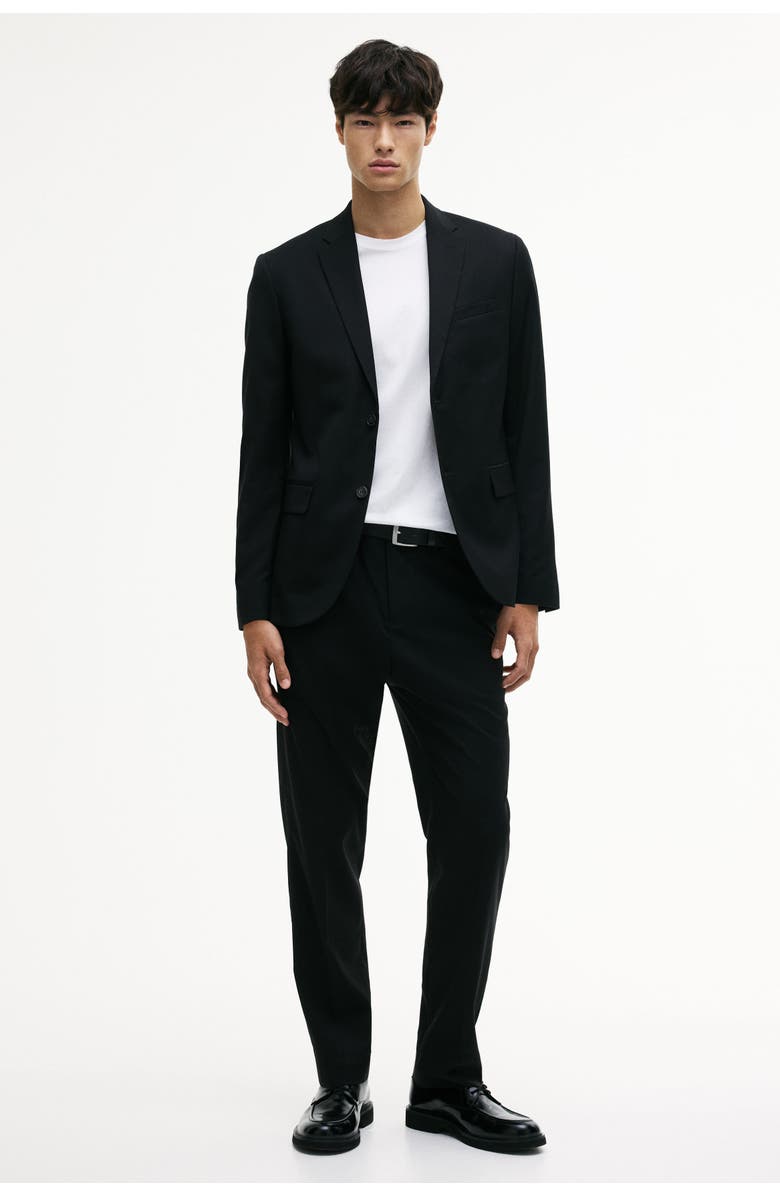 H&M Slim Fit Suit Trousers, Alternate, color, Black