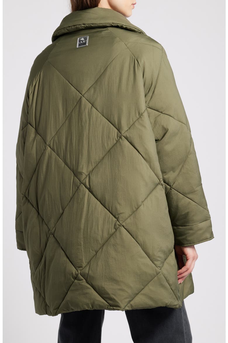 Memory Nylon Water Repellent Quilted Jacket, Alternate, color, MILITARY GREEN