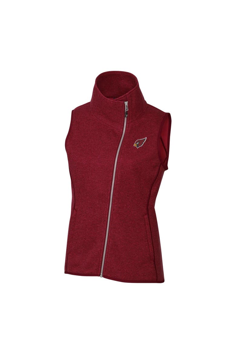 Women's Cutter & Buck Red Arizona Cardinals Mainsail Full-Zip Vest, Main, color, Red