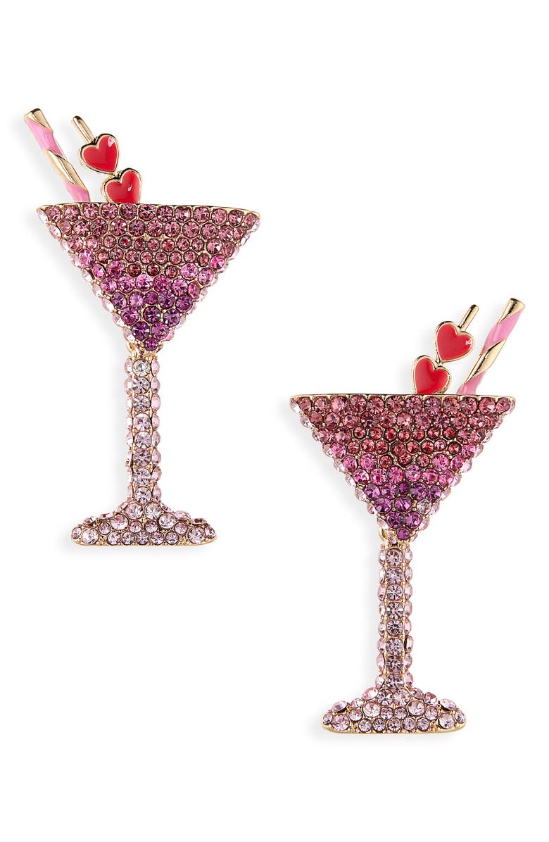 BaubleBar Love On the Rocks Stud Earrings, Main, color, Pink