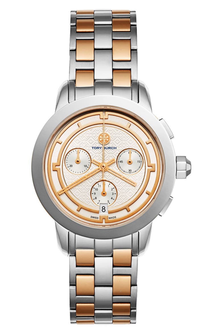 Classic Bracelet Watch, 37mm, Main, color, SILVER/ ROSE GOLD