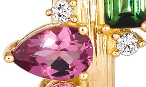 Hueb Amazonia Buriti Diamond & Semiprecious Huggie Hoop Earrings In Yellow Gold