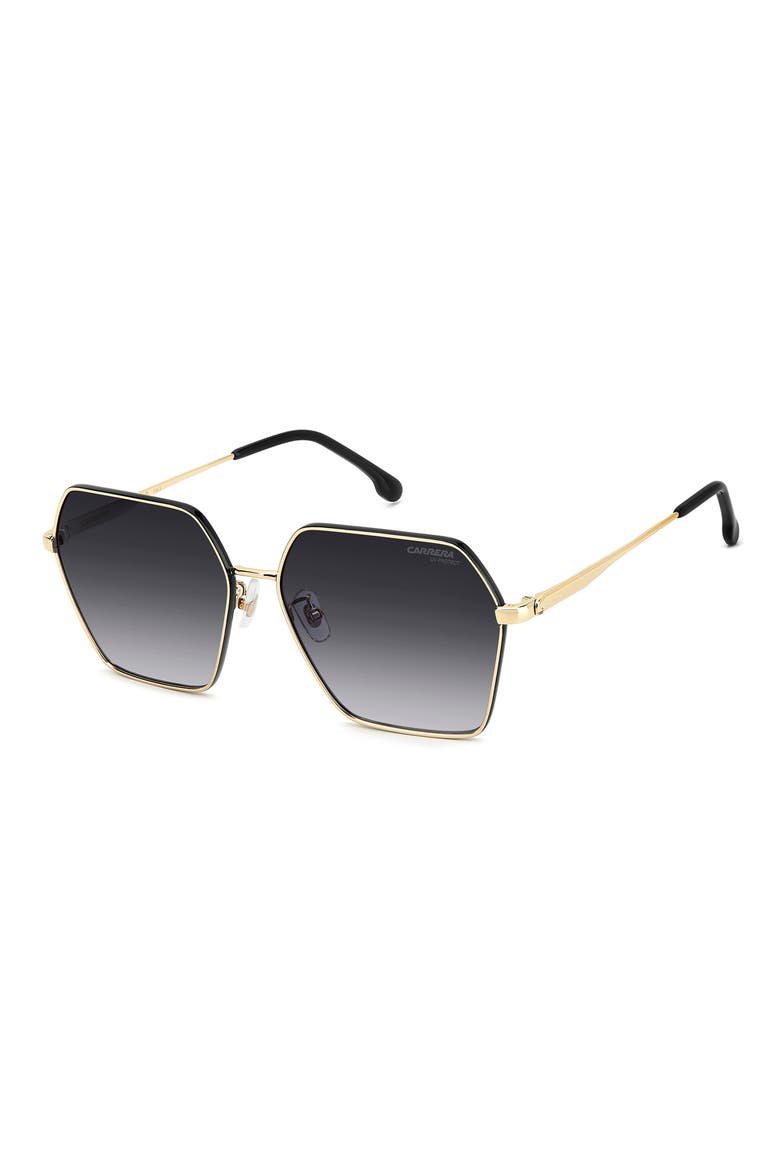60mm Gradient Rectangular Sunglasses, Alternate, color, GOLD BLACK/ DARK GREY SF