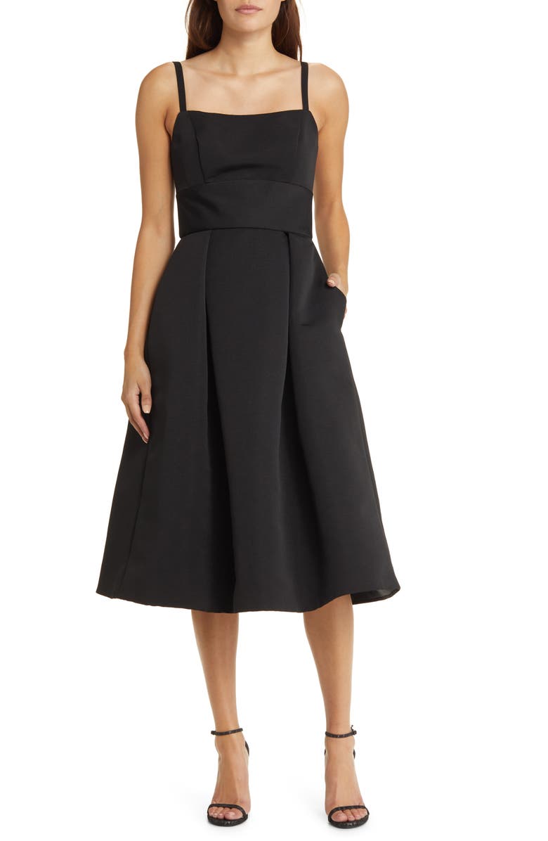 Amsale Faille Cocktail Midi Dress, Main, color, 
