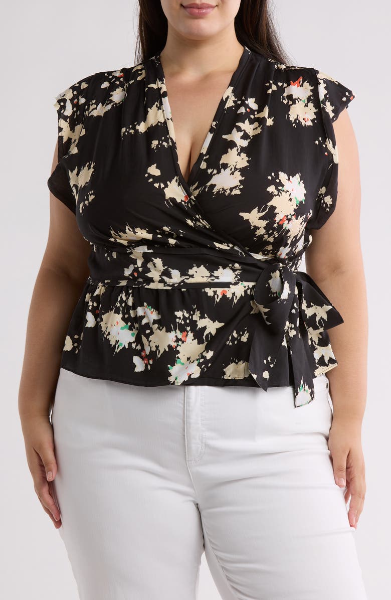 Joie Ashlene Side Tie Top, Main, color, Caviar Multi