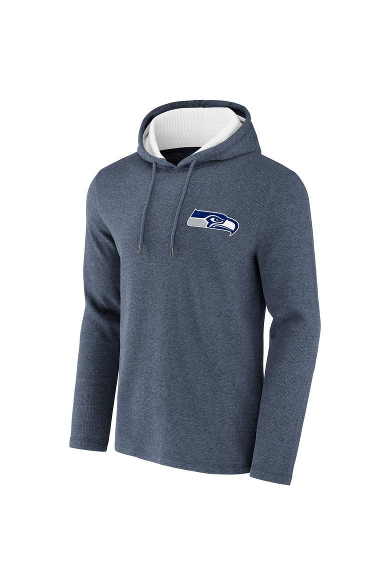 Men's NFL x Darius Rucker Collection by Fanatics Heathered College Navy Seattle Seahawks Waffle Knit Pullover Hoodie, Alternate, color, Heather Navy