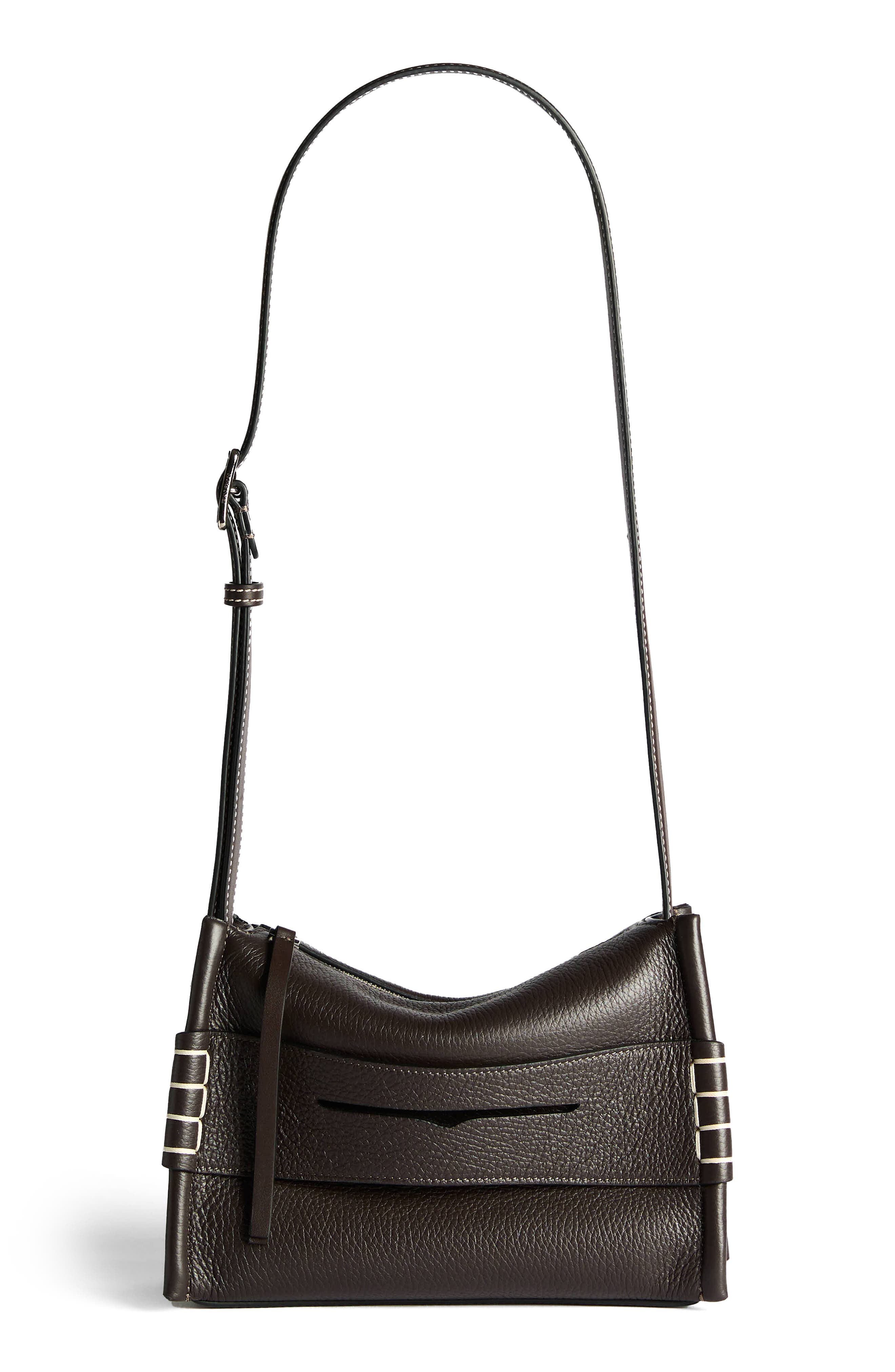 JW Anderson Small Loafer Leather Messenger Bag, Main, color, Chocolate Brown