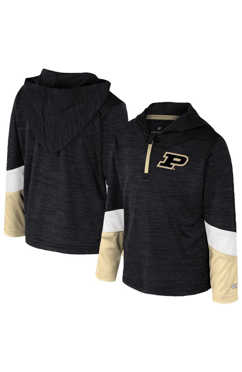 COLOSSEUM Toddler Colosseum Black Purdue Boilermakers Rylos Quarter-Zip Windshirt, Main, color, 