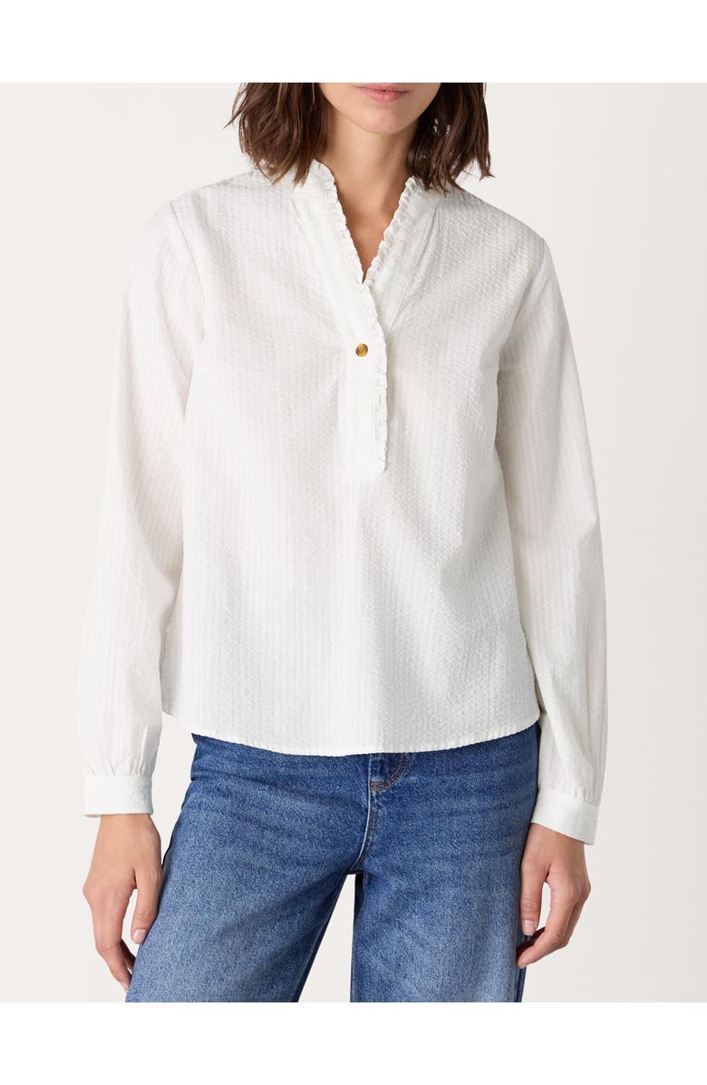 Whistles Textured Frill Shirt, Alternate, color, White