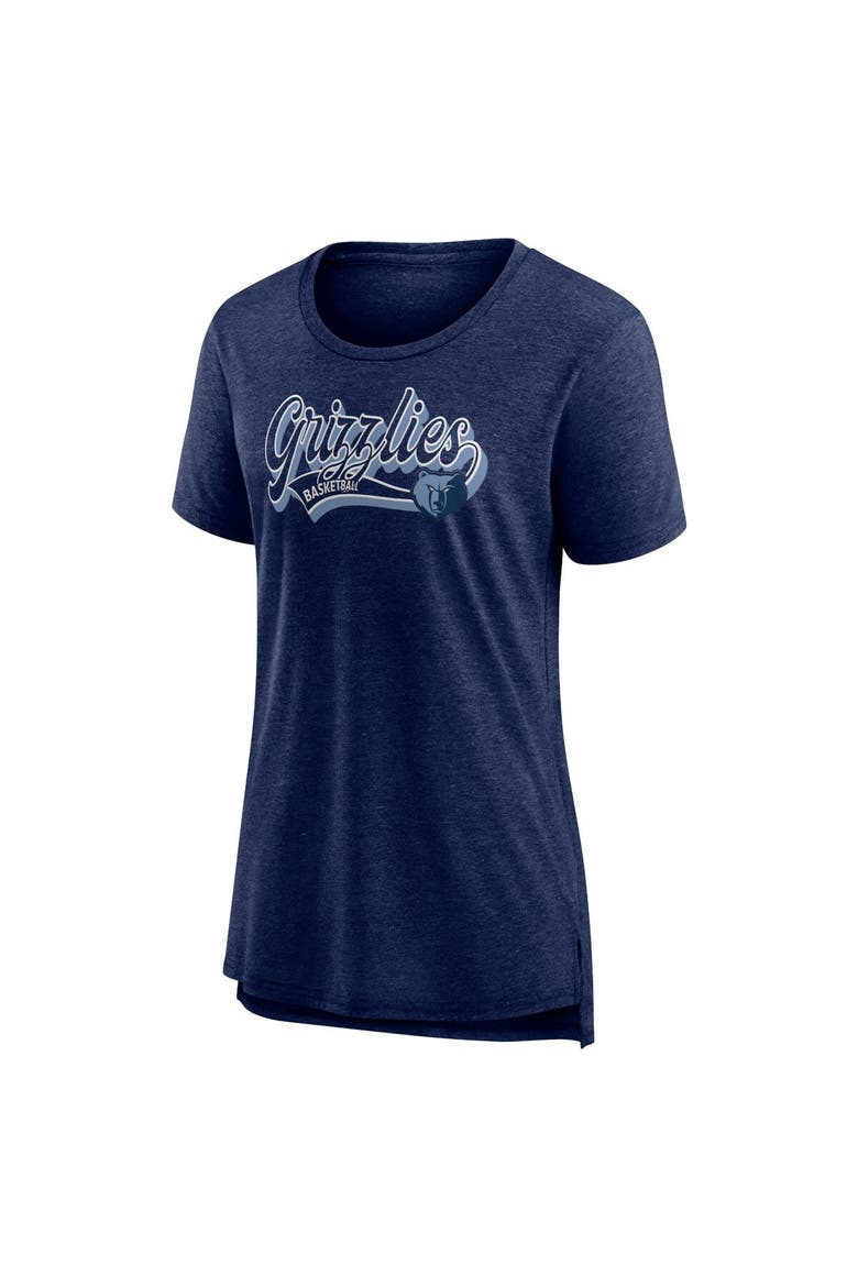 Women's Fanatics Branded Heather Navy Memphis Grizzlies League Leader Tri-Blend T-Shirt, Alternate, color, Heather Navy