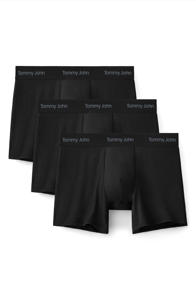 Tommy John 3-Pack Essential Second Skin Boxer Briefs, Alternate, color, Black