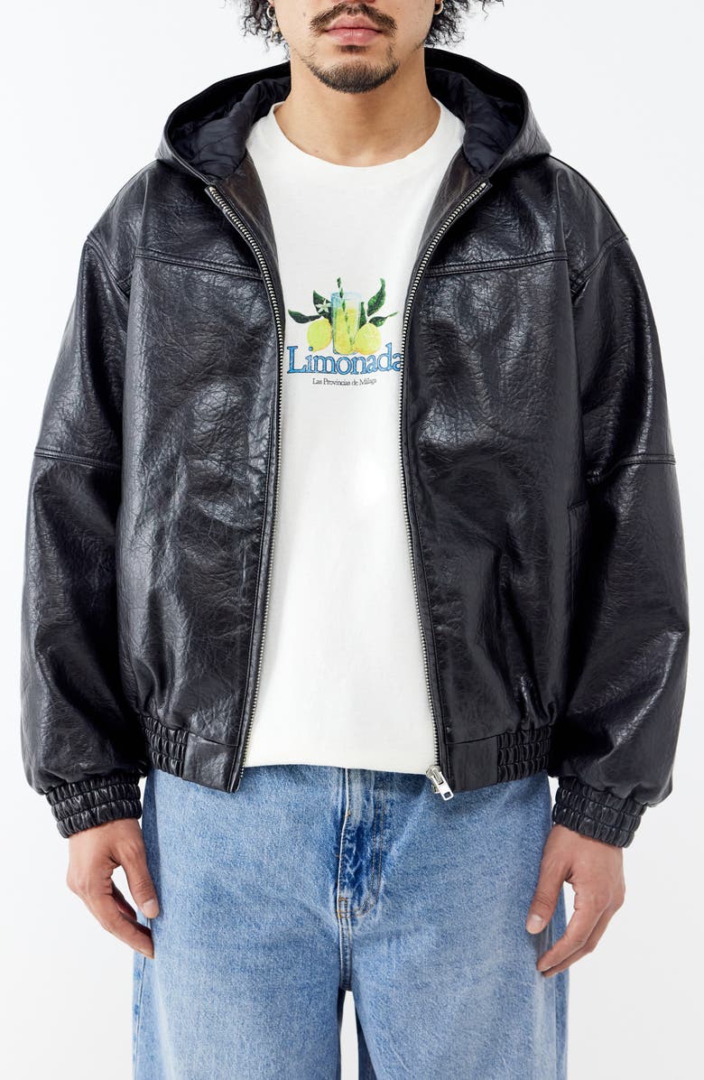 BDG Urban Outfitters Rex Faux Leather Hooded Jacket | Nordstrom