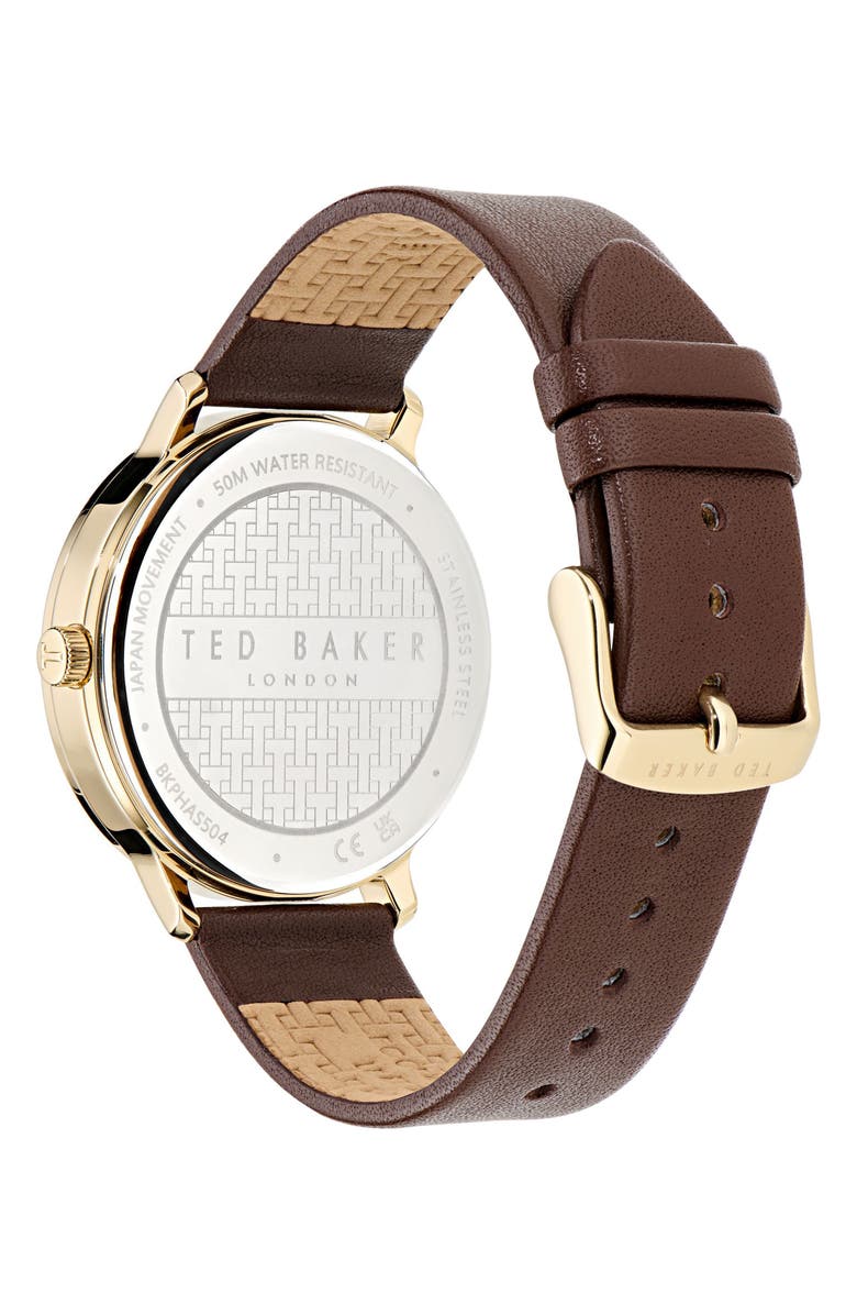 Ted Baker Haarvin Leather Strap Watch, 42mm, Alternate, color, 