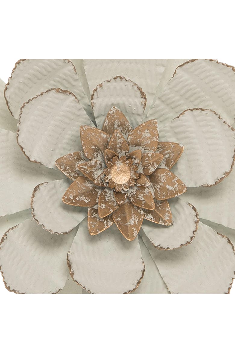 8.75 x 8.75 inch White Metal Layered Flower Wall Décor, Alternate, color, White