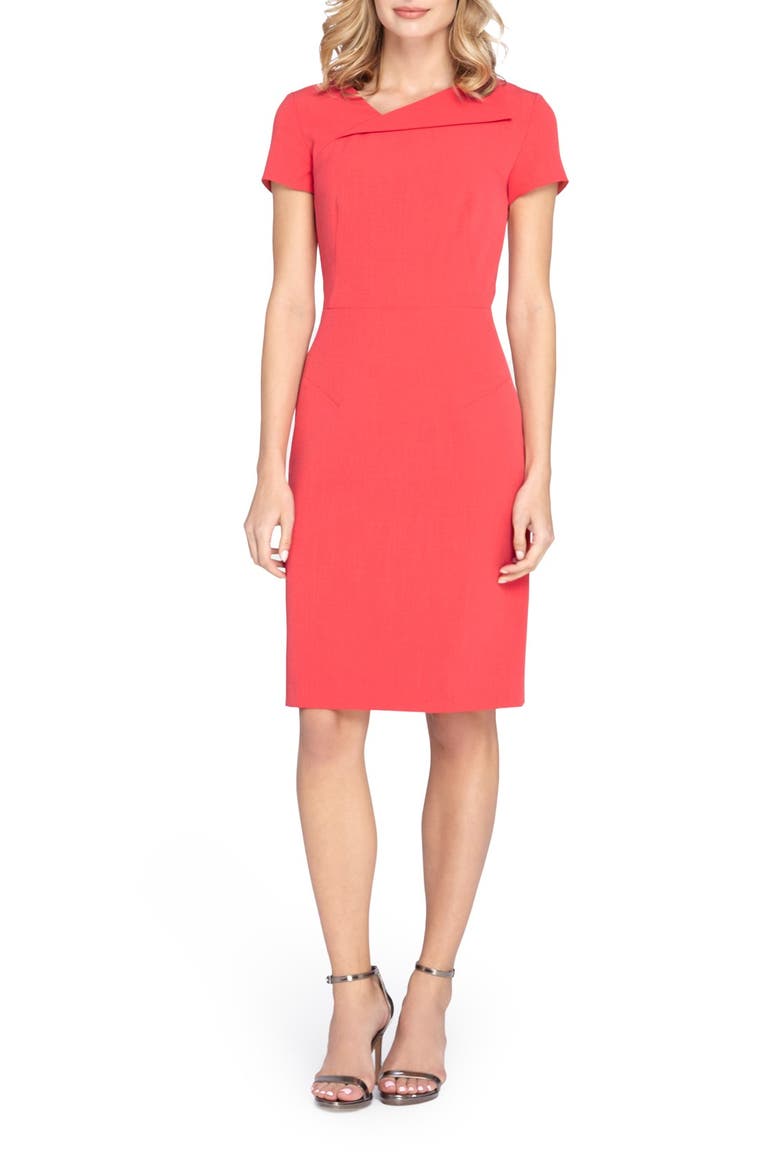Crepe Sheath Dress, Main, color, MELON