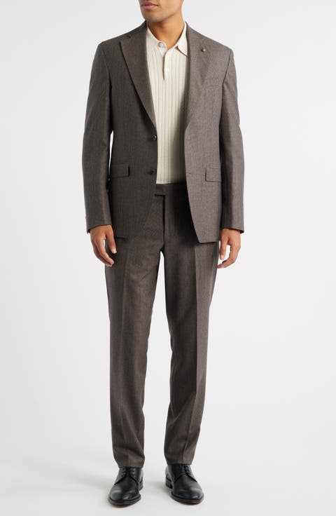 Montana Brown Houndstooth Wool & Cashmere Suit