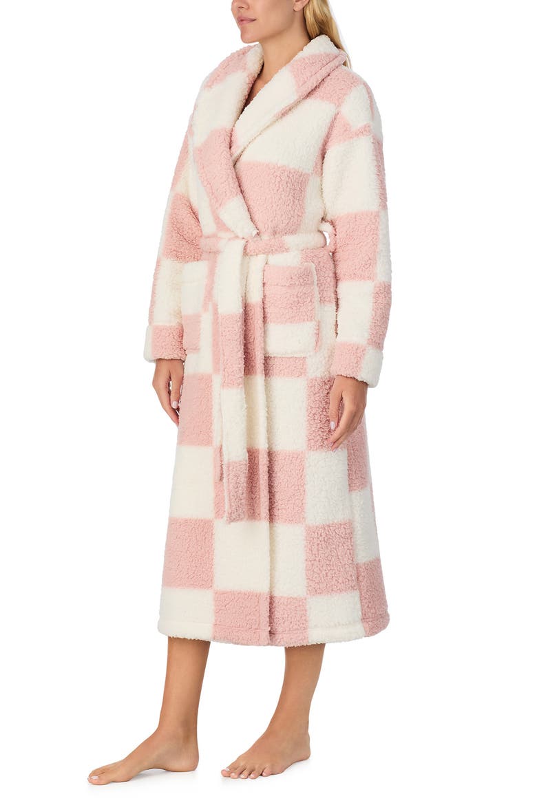 Checkered Robe, Alternate, color, ROSE CHECK