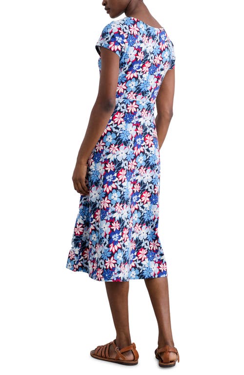 Seasalt Cornwall Wild Bouquet Jersey Midi Dress In Seashore Floral Maritime