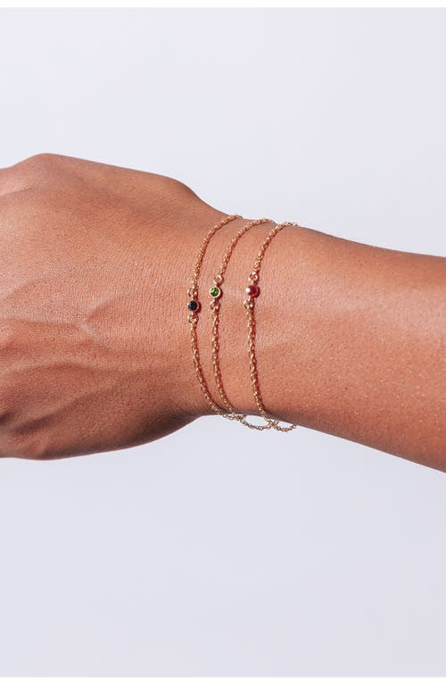 Set & Stones Cubic Zirconia Birthstone Pendant Bracelet In Gold