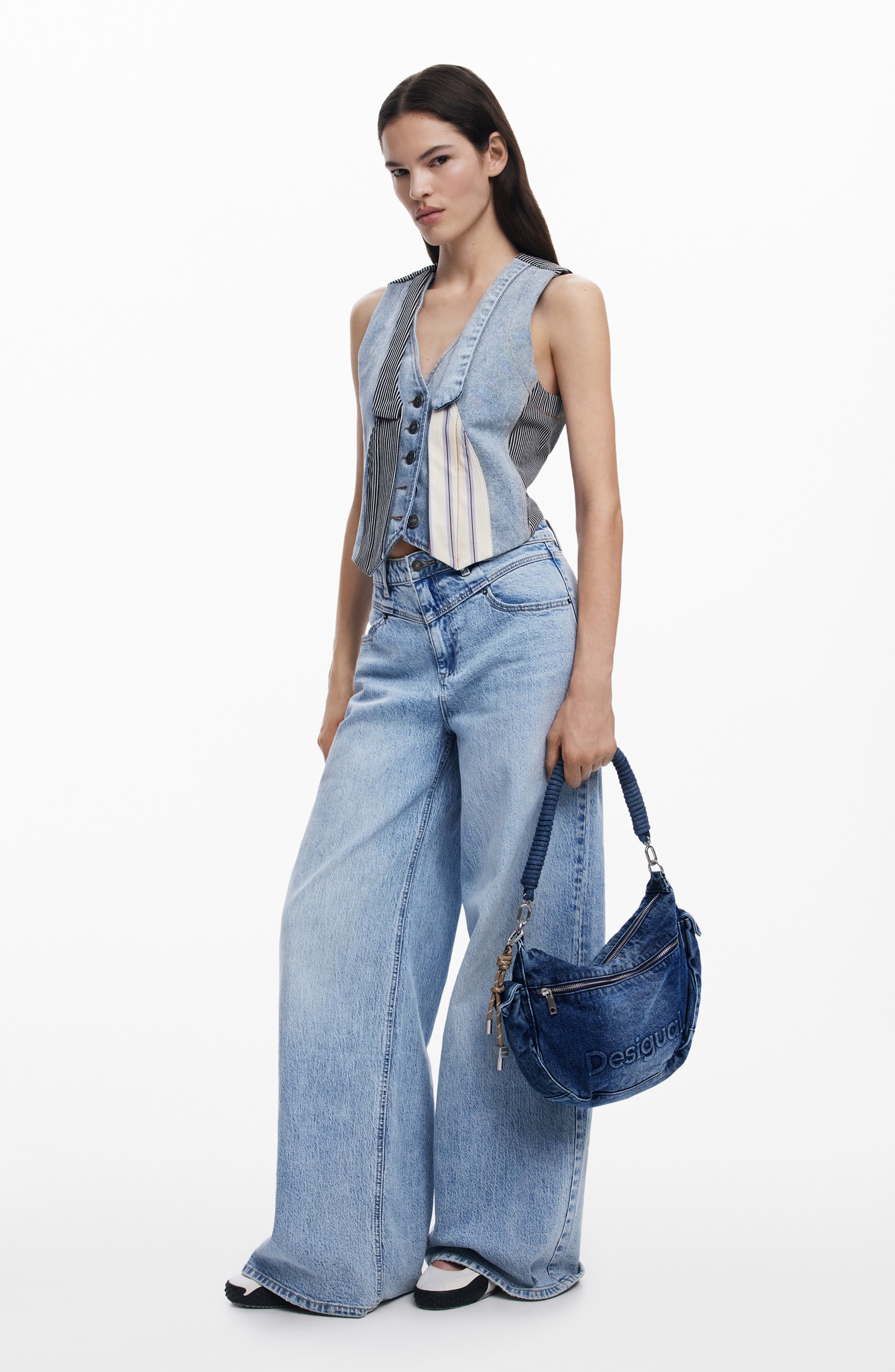 Desigual Denim Shoulder Bag, Alternate, color, 