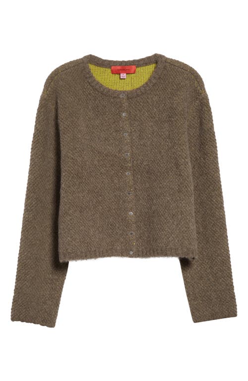 Eckhaus Latta Merino Wool Blend Cardigan In Brown