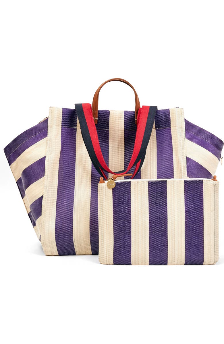 Clare V. Stripe Beach Tote, Main, color,