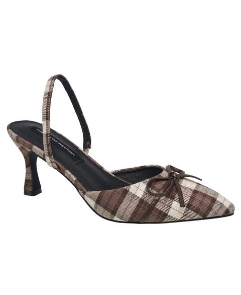 Bowy Plaid Kitten Heel