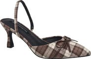French Connection Bowy Plaid Kitten Heel