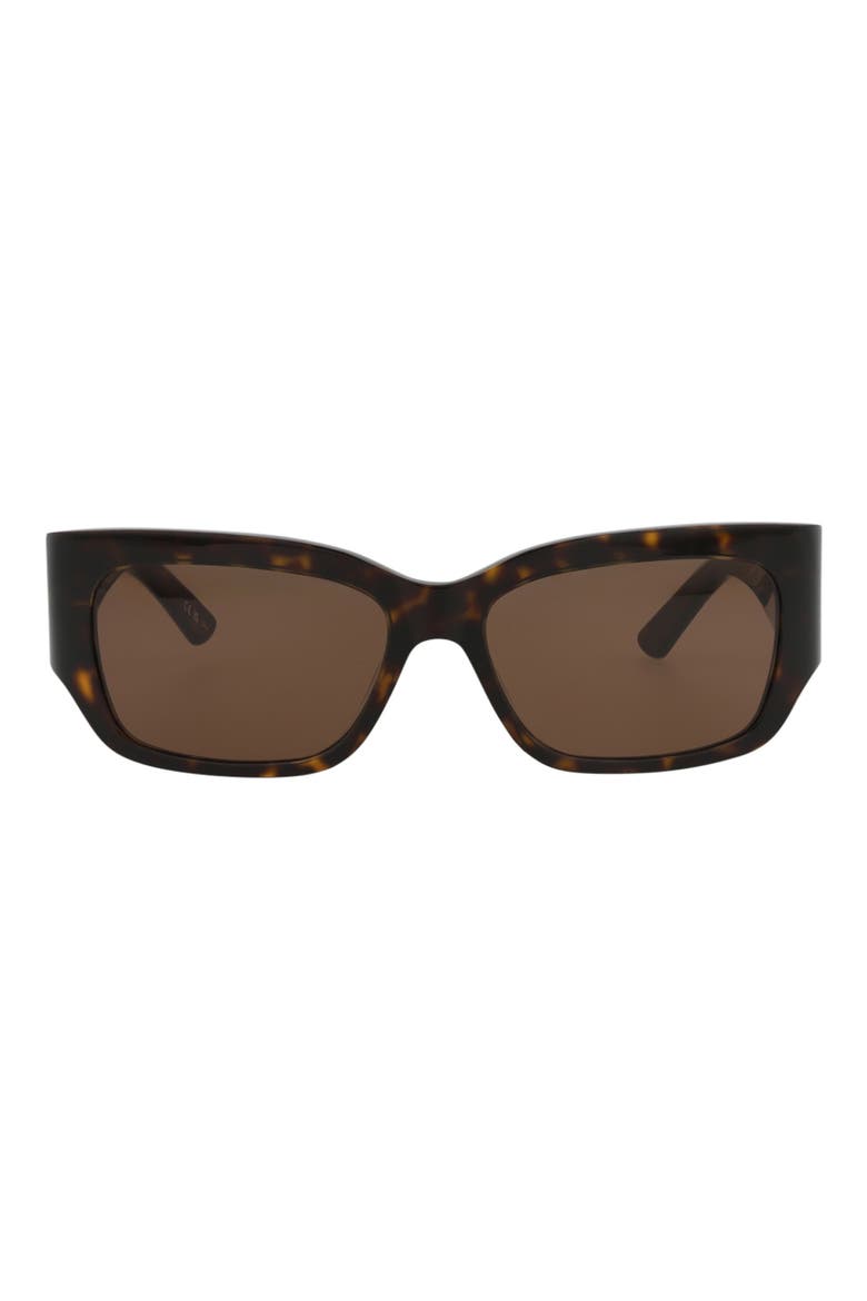 56mm Rectangular Sunglasses, Main, color, HAVANA HAVANA BROWN