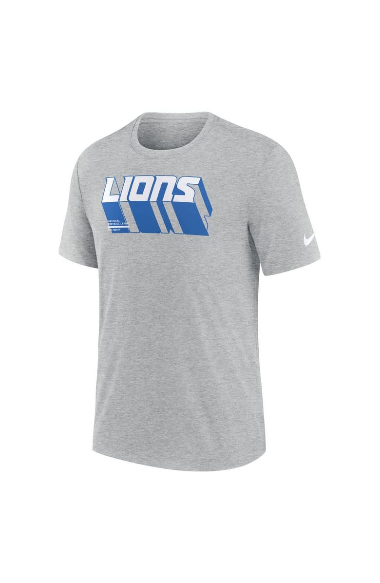 Nike Men's Nike Heather Gray Detroit Lions Long Pass Tri-Blend T-Shirt, Alternate, color, Heather Gray