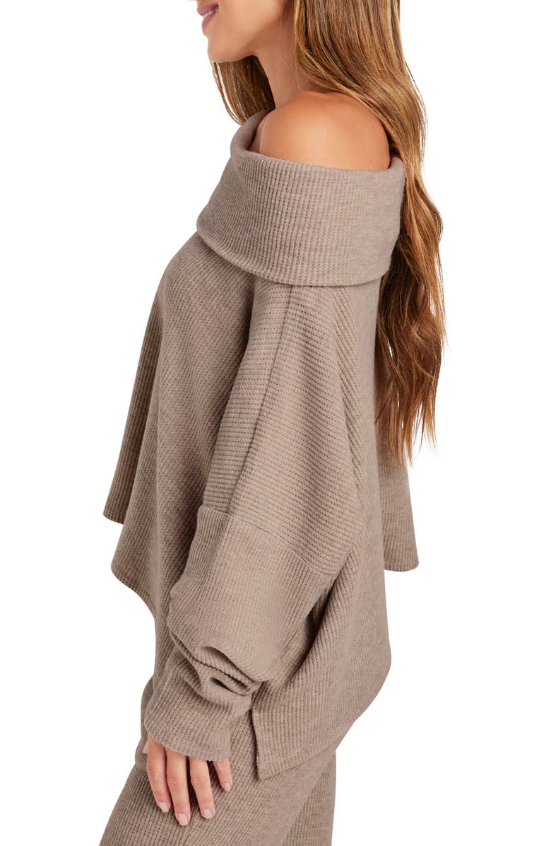 Splendid London One-Shoulder Lounge Top, Alternate, color, Tawny Heather