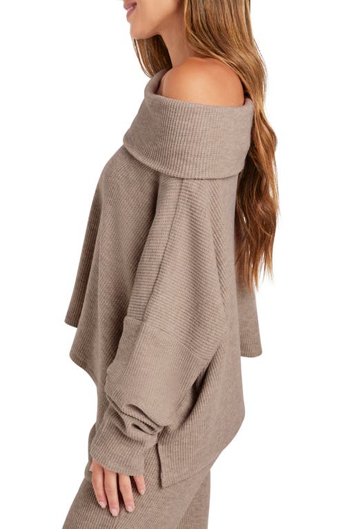 Splendid London One-shoulder Lounge Top In Tawny Heather